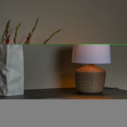 Lucide AMBALA - Tafellamp - Ø 45 cm - 1xE27 - Naturel | Premium - sfeer 1